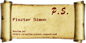 Piszter Simon névjegykártya